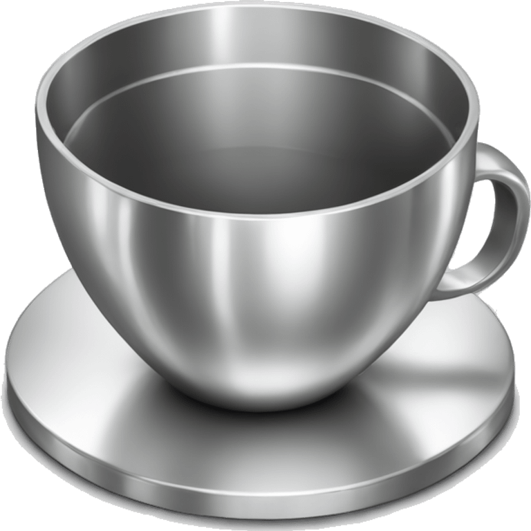 Shiny silver brutalist coffee cup emoji