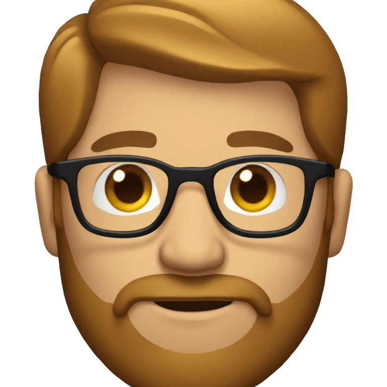 man with brown short hair, thin framed glasses and  golden full beard emoji