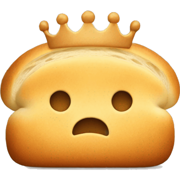 Bread with no face wearing a crown emoji