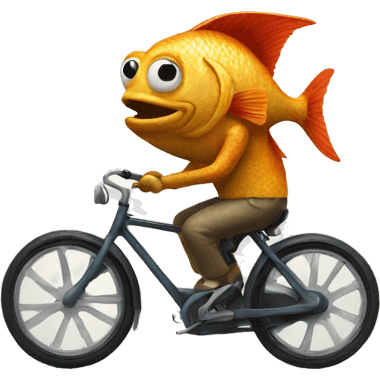 Fish smoking riding a bike emoji