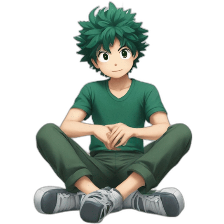 Izuku midoriya sitting on the floor emoji