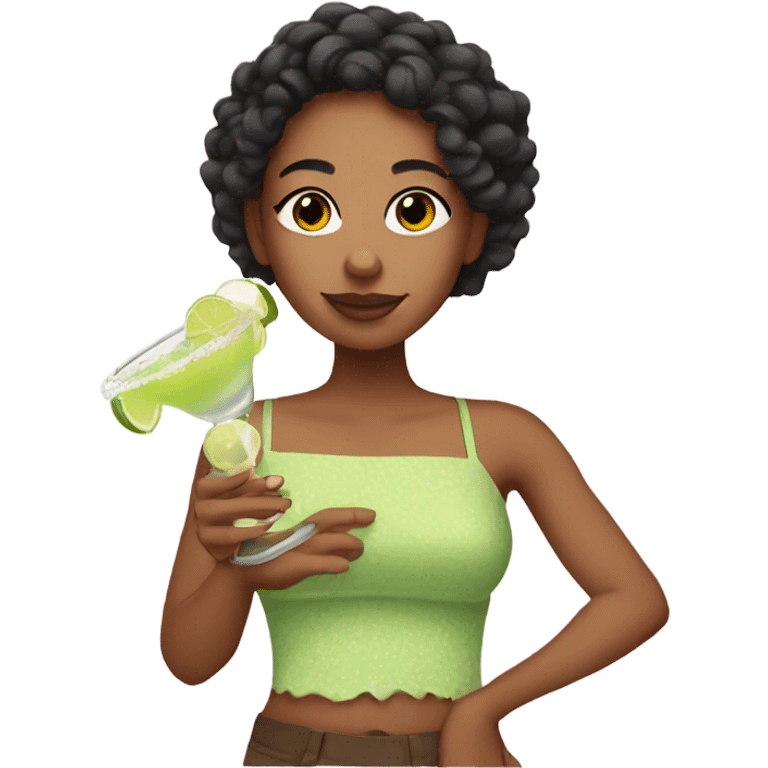 Mixed girl with margaritas  emoji