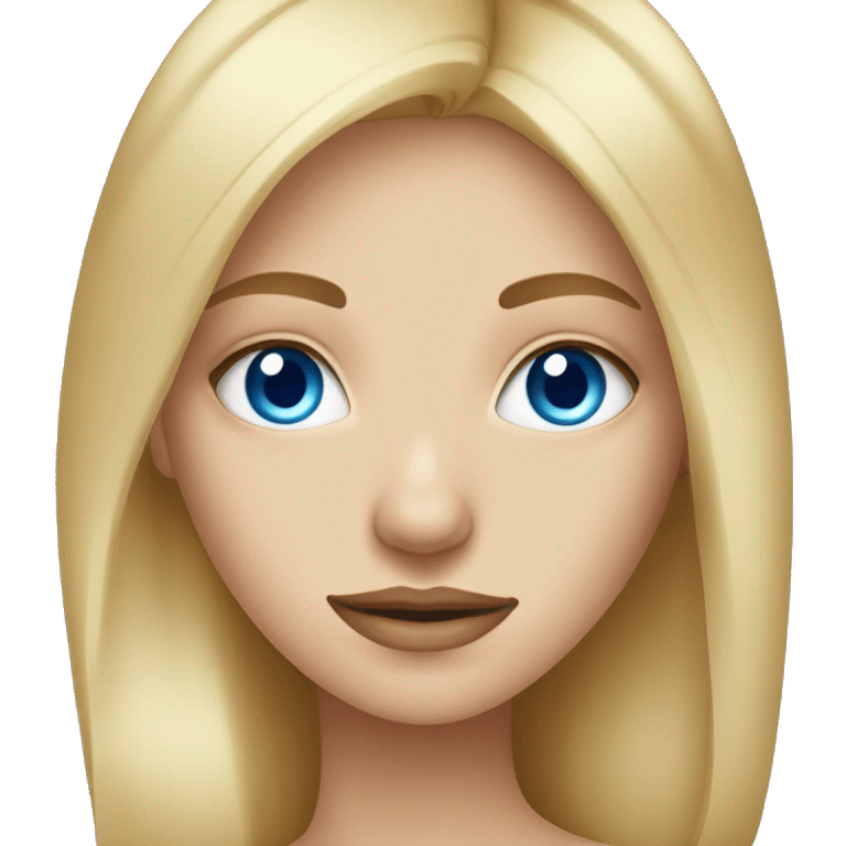 Blue eyes blonde girl portrait looking at viewer emoji