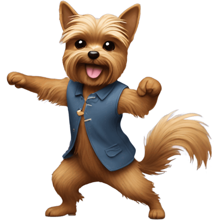 yorki dancing with a squirrel  emoji