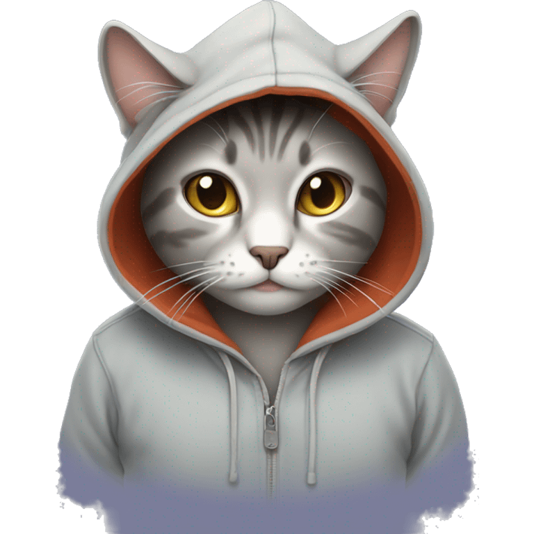 Cat wearing a hoodie  emoji