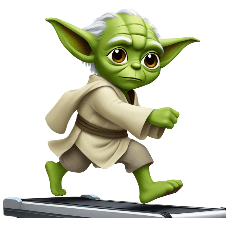 Yoda running on treadmill emoji