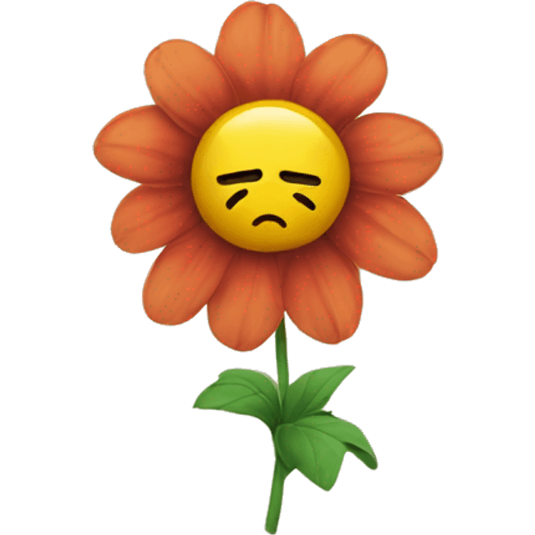 sad flower emoji