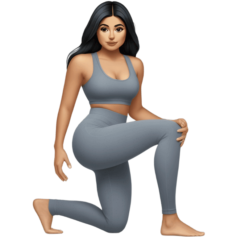 Kylie Jenner yoga pants in squat emoji