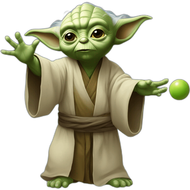 Yoda juggling emoji