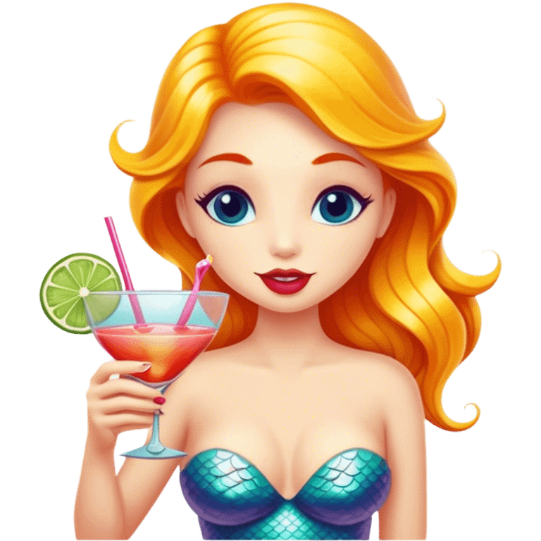 Mermaid drinking a cocktail emoji