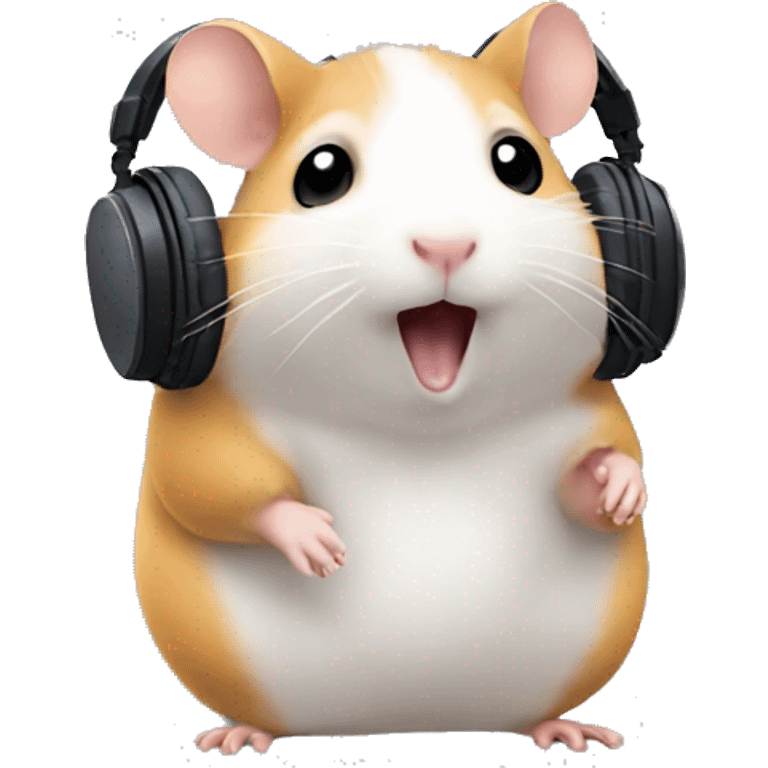 A hamster listening to a song emoji