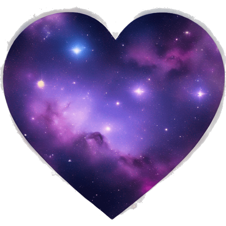 Corazón con fondo de galaxia emoji