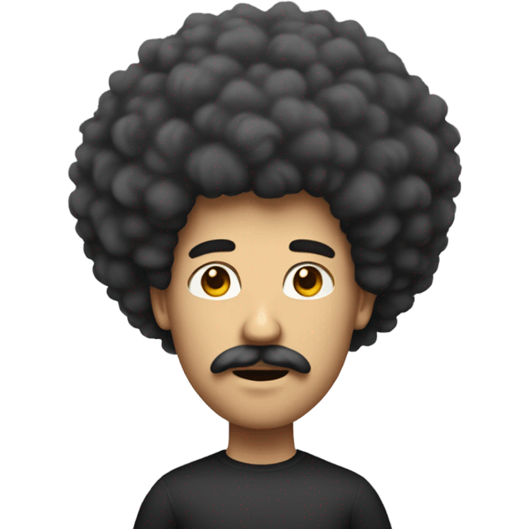 white man afro mustache emoji