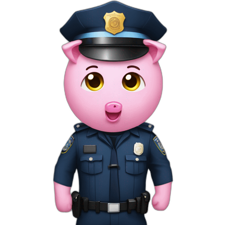 Kitted out police officers with donut and pig face emoji