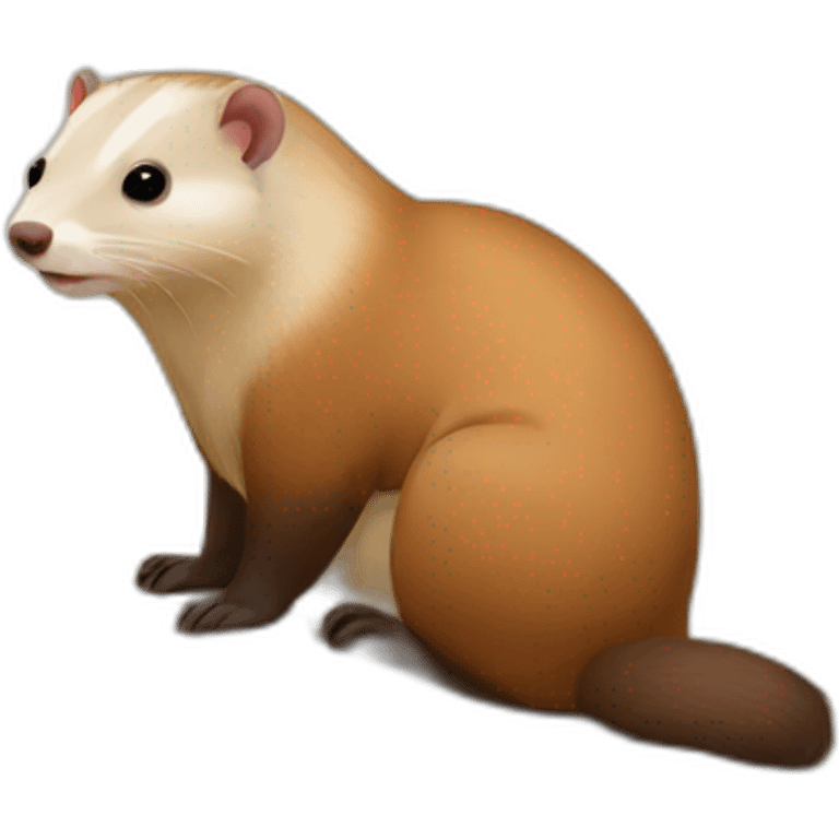 ferret sitting on capybara emoji