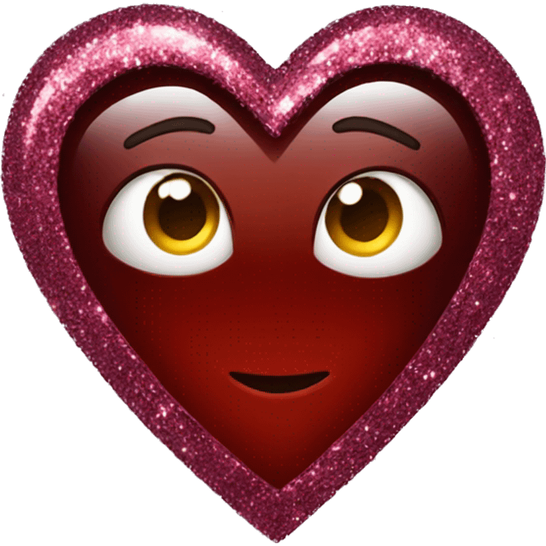 glittery dark red heart emoji