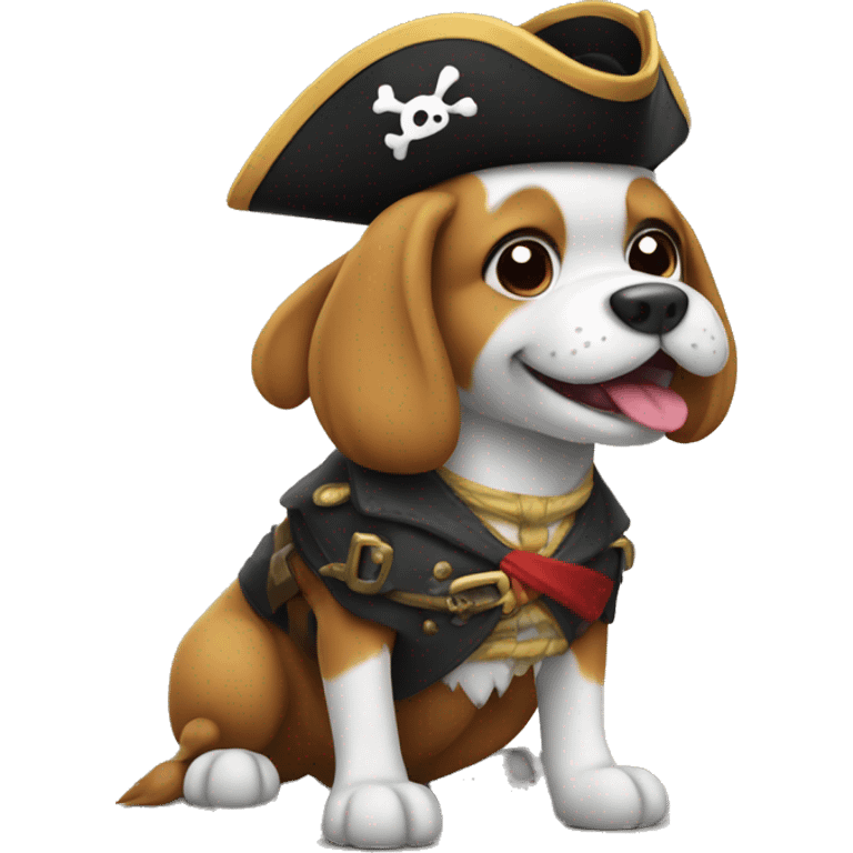 Dog dressed as pirate emoji