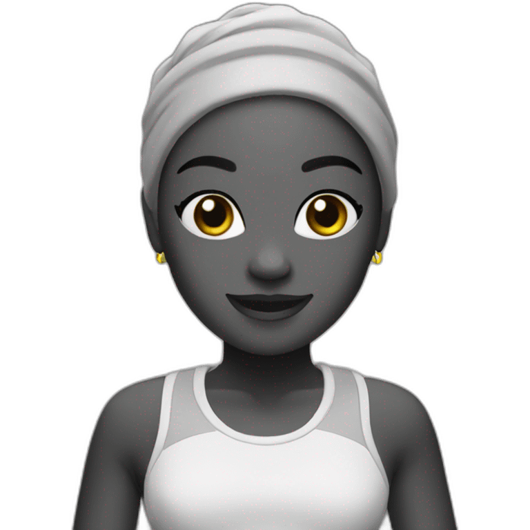 Zumba black and white emoji