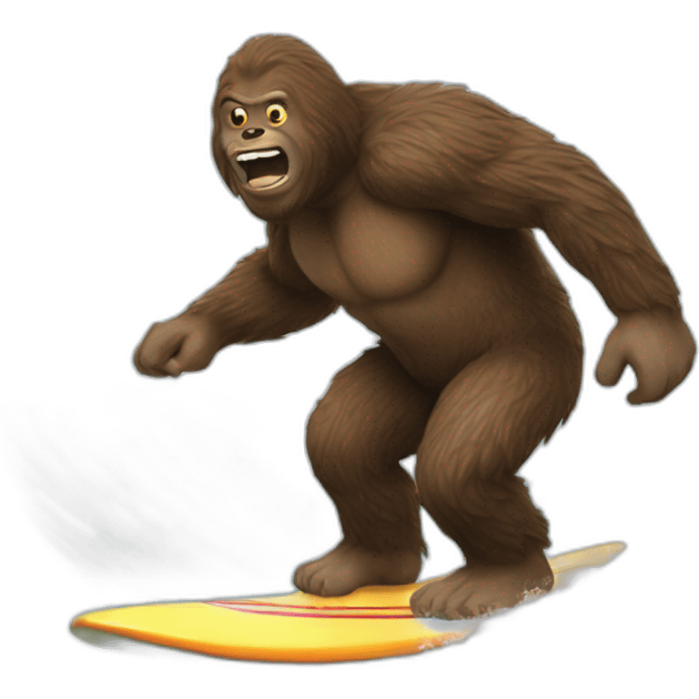 Face Big foot surfing emoji