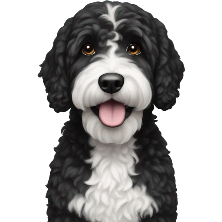 black Berndoodle with white snout emoji