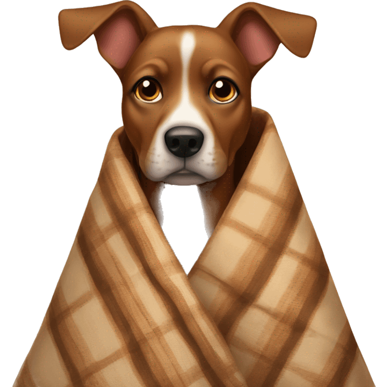 Brown dog pointy ears wrapped in blanket emoji