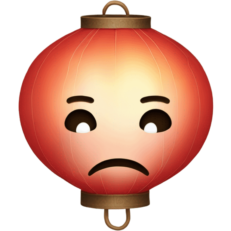 A Chinese lantern with a sad face, symbolizing a shipping delay.
 emoji