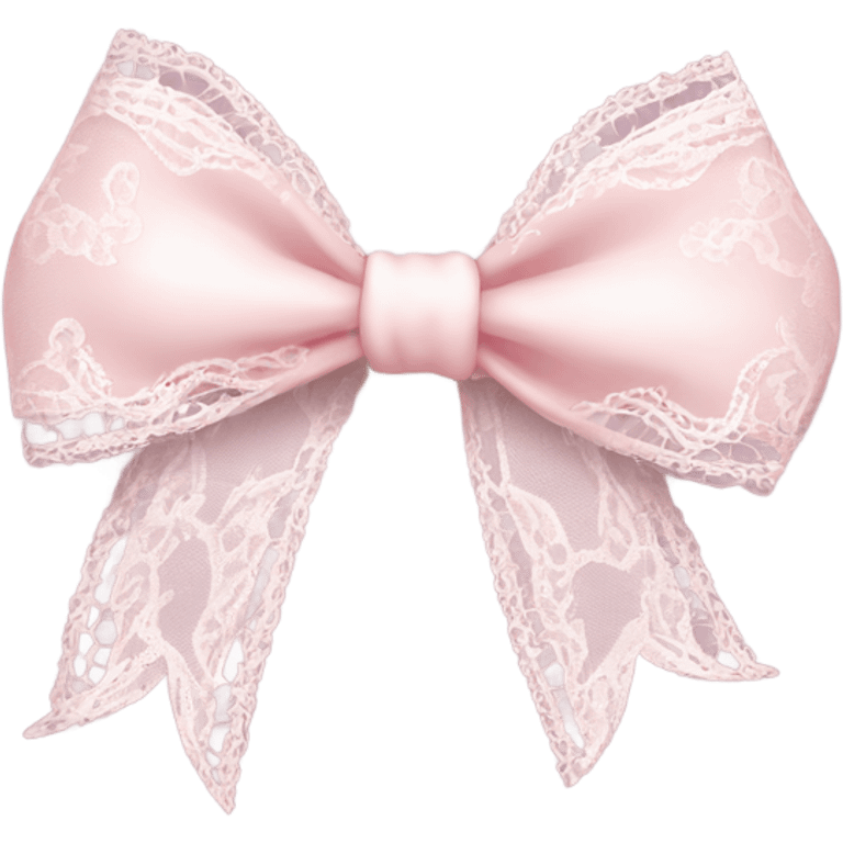 light pink bow with white lace emoji