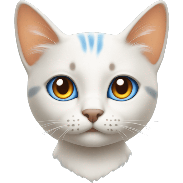 cat blue eyes with cream orange markings emoji