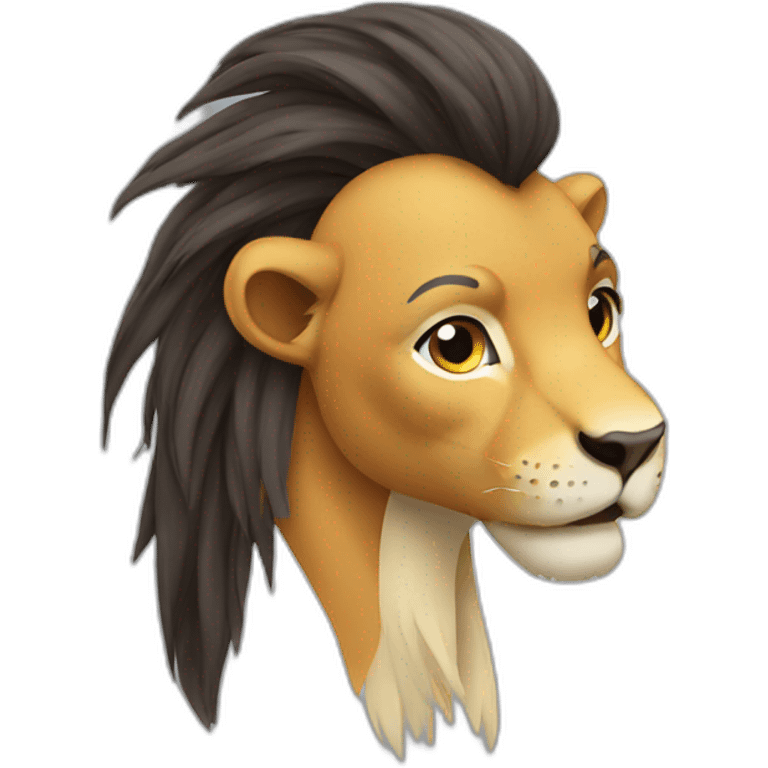 ponytail lion emoji