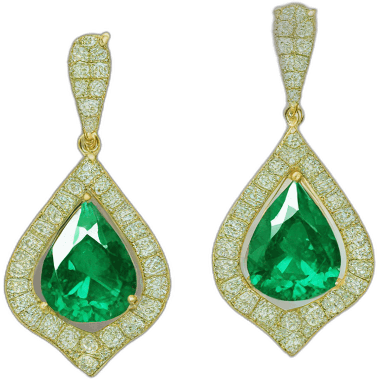 emerald dangle earrings emoji