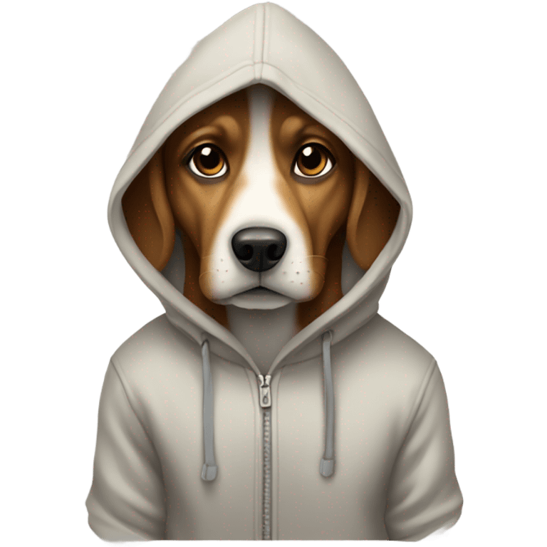 Dog wearing a hoodie emoji