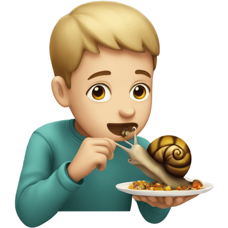 boy eating snail emoji