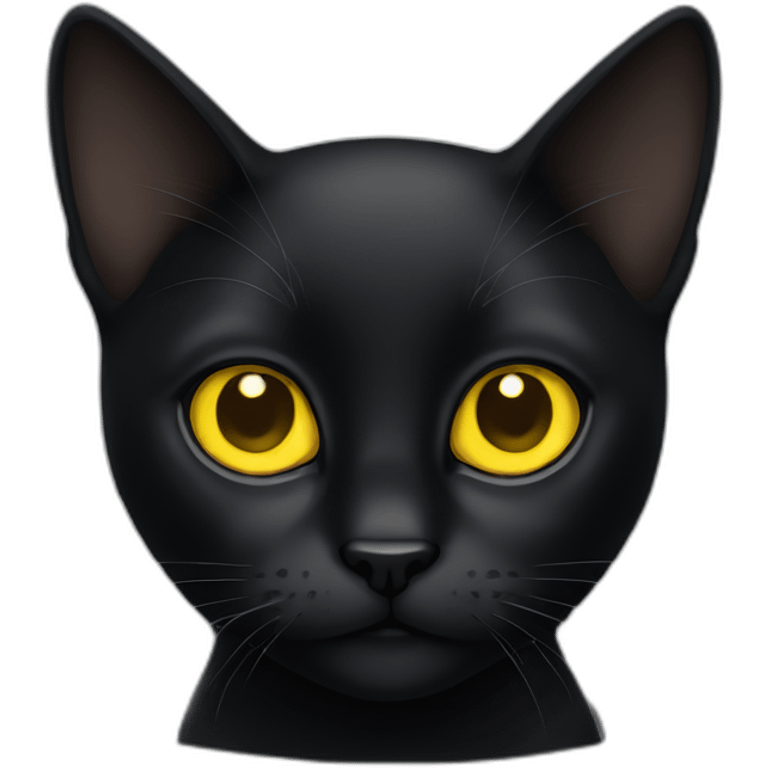 Entire Black cat with yellow eyes emoji