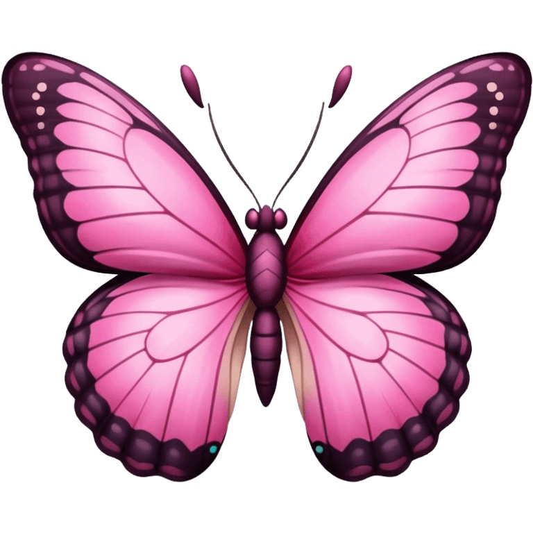 Beautiful butterfly with wings in light and dark pink colors  emoji