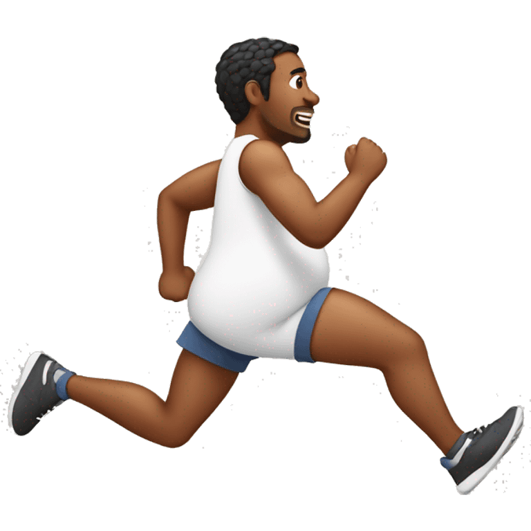 running pregnant man who is very pregnant emoji