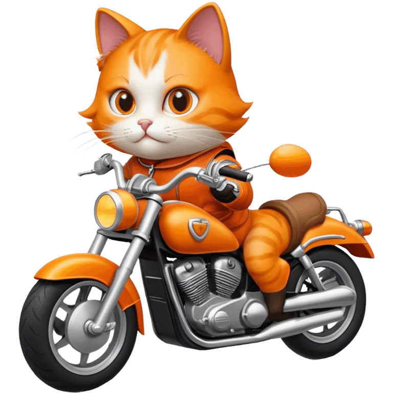 Cat riding motorcycle  emoji