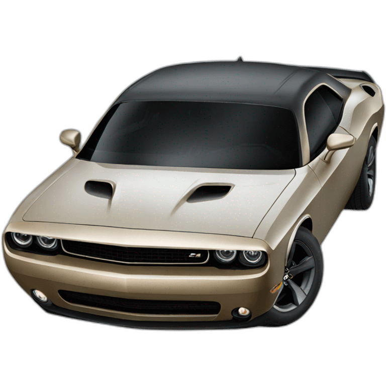 Black Dodge challenger in accident emoji