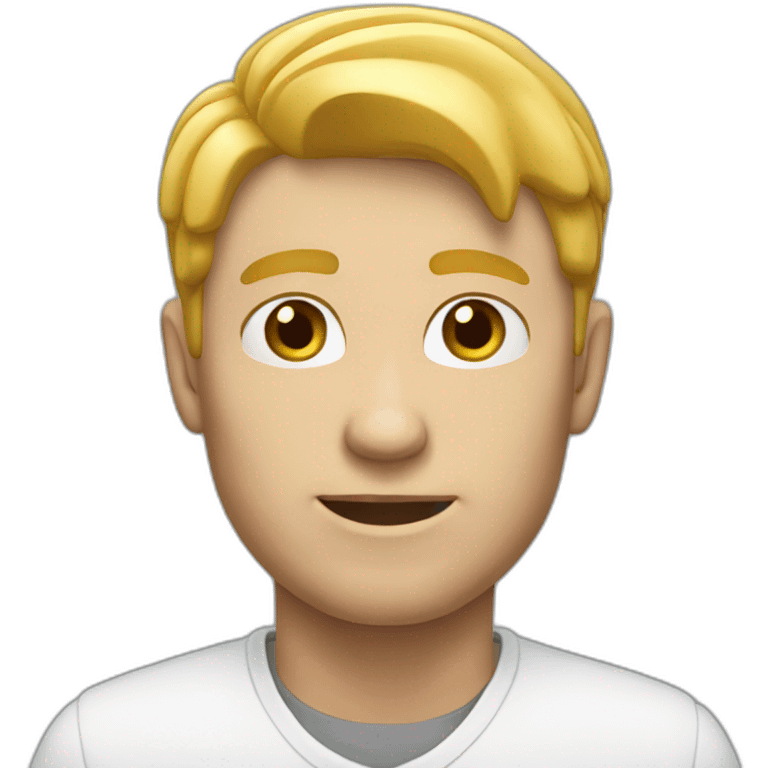 3d full white man human emoji like iOS emoji