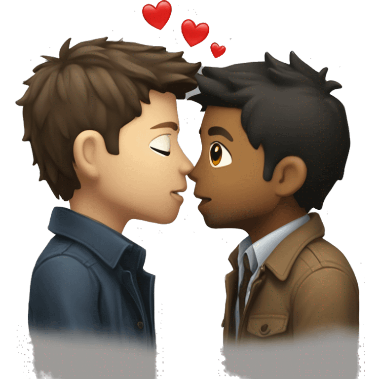 dean winchester kissing castiel emoji