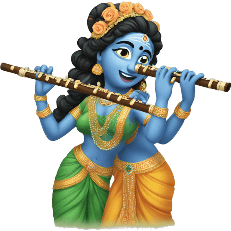 Radha krishna with flute emoji