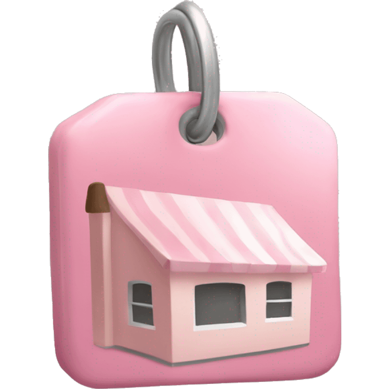 An emoji of a location tag in pastel pink emoji