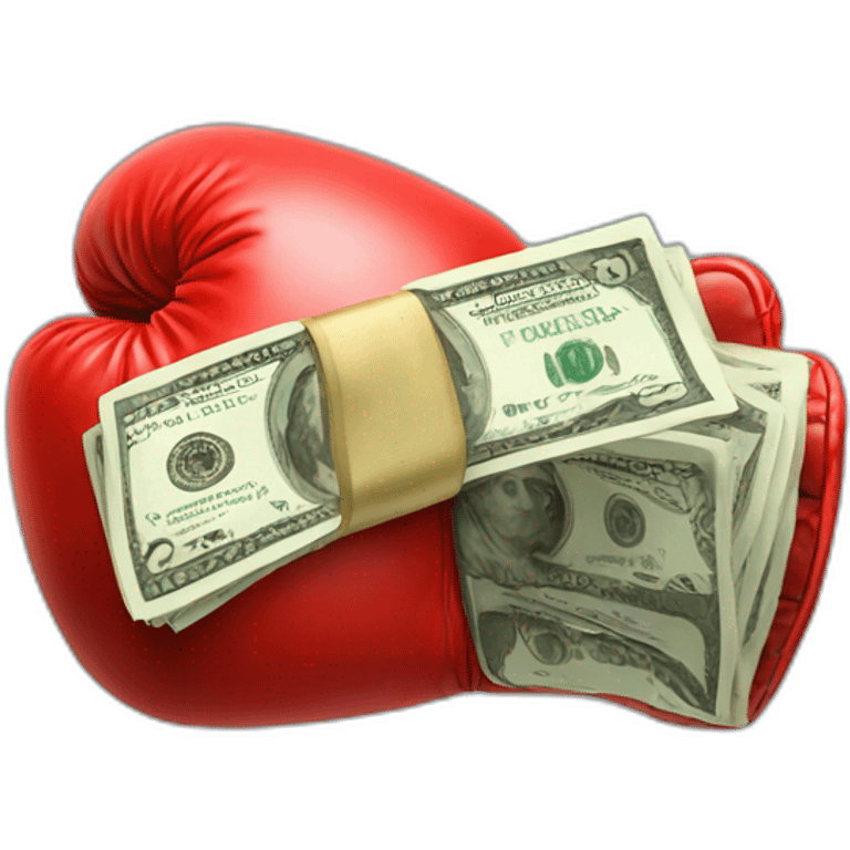 Boxing glove with lots of money emoji