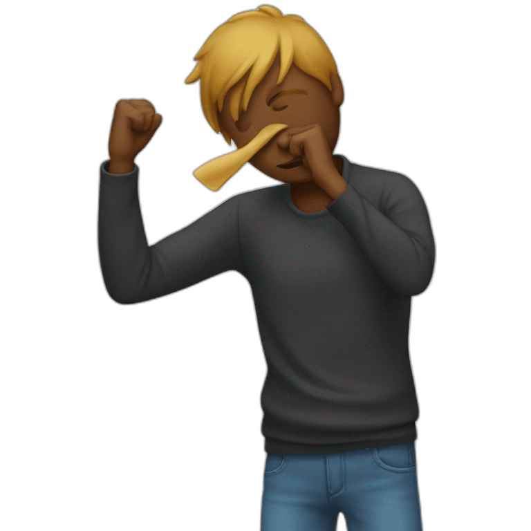 Homme qui fait le dab emoji