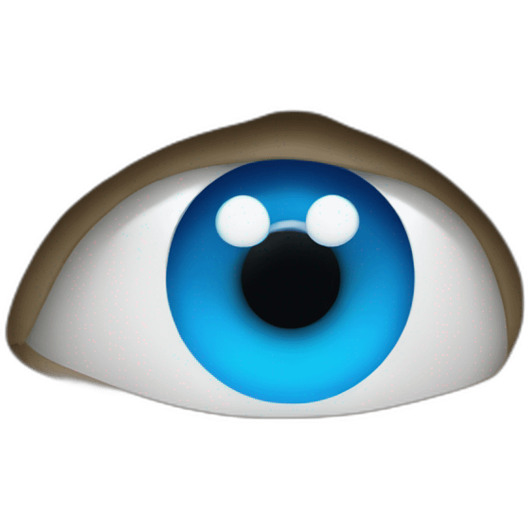 Émoji avec cœur bleu à la place des yeux emoji