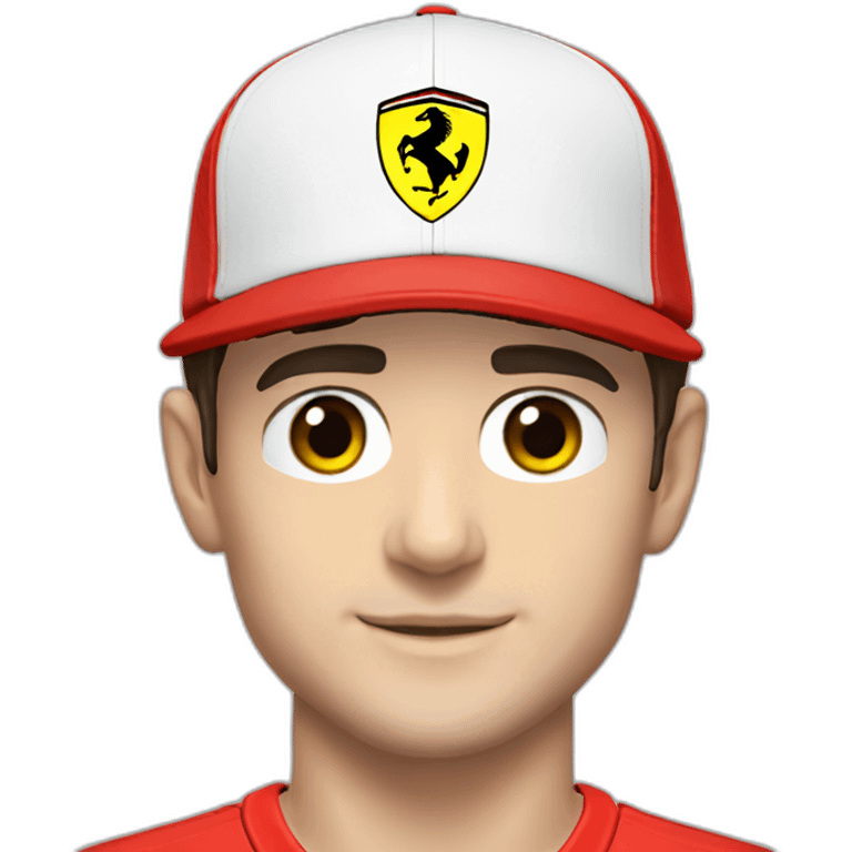 Charles Leclerc red hat ferrari emoji