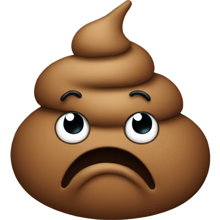 poop emogi with sad face emoji