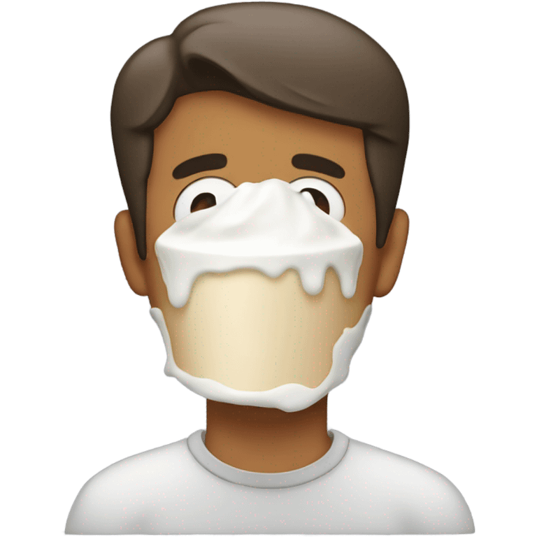 Guy with milk splattered all over his face  emoji