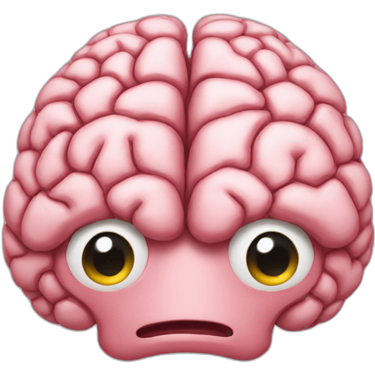 brain emoji with face and eyes emoji