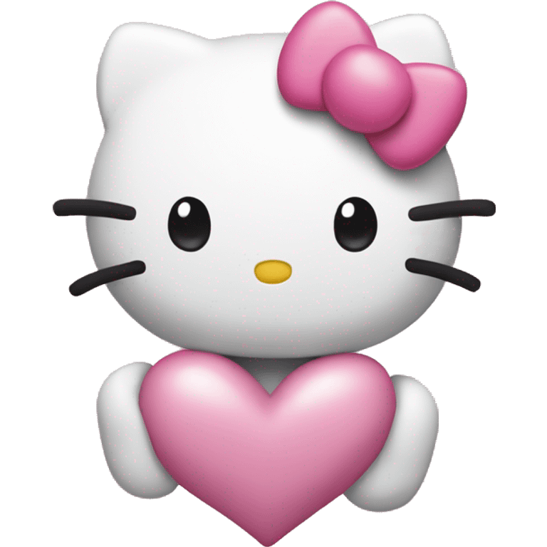 Hello kitty with hearts emoji