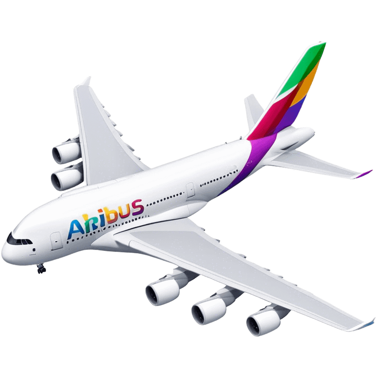 Airbus A380 - Airbus (Model Year: 2021) (Iconic colour: White with colorful tail) emoji